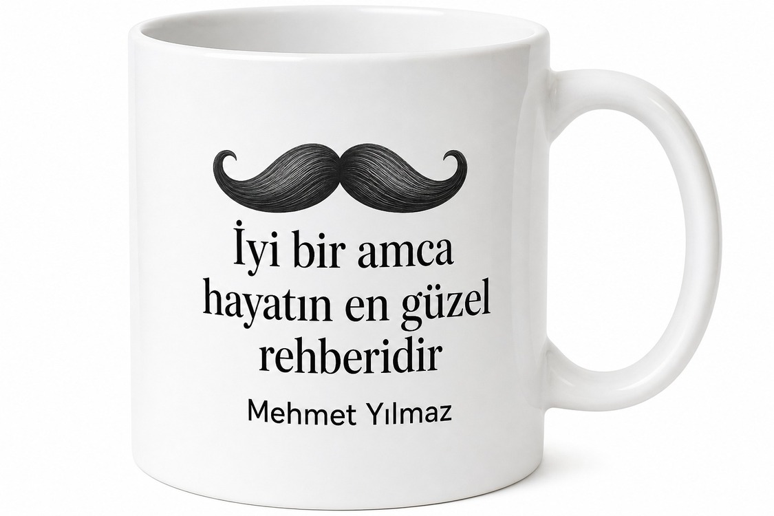 Amca İçin Mesajlı Hediyelik Baskılı Kupa Bardak Esprili Hediye