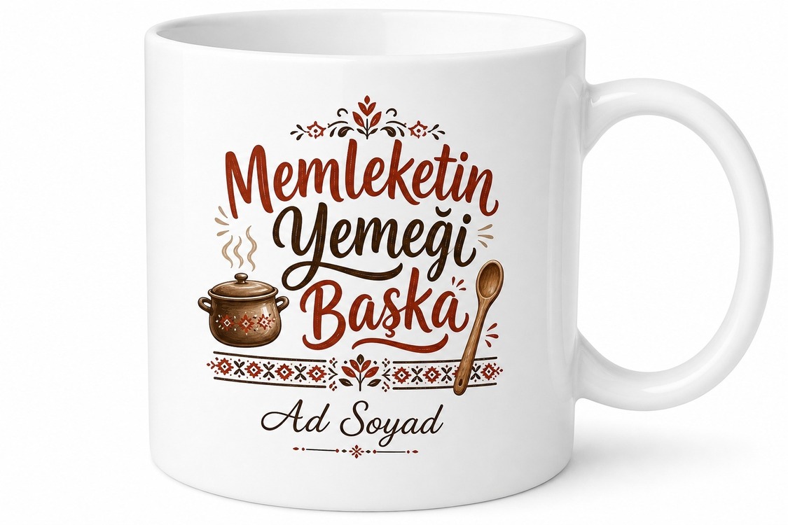 Memleketin Yemeği Başka Yazılı Baskılı Kupa Bardak Özel Tasarım Hediye