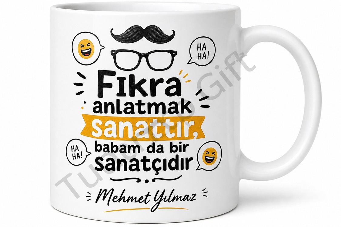 Baba Fıkraları Temalı Eğlenceli Kupa Bardak Babalar Günü Hediyesi