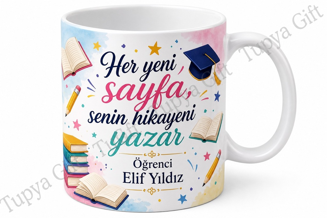 Karne Hediyesi Öğrenciye Özel Baskılı Kupa Bardak Motivasyon Hediyesi