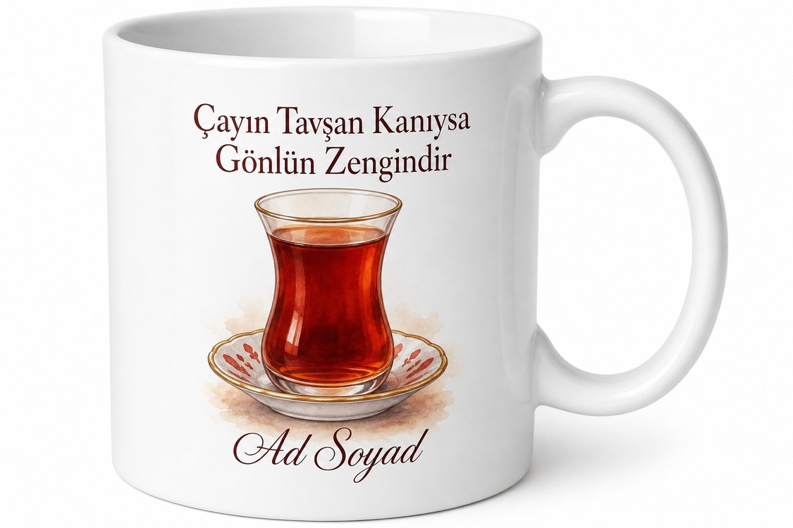 Türk Çayı İçenlere İnce Belli Bardak Tavşan Kanı Kupa Bardak Hediye