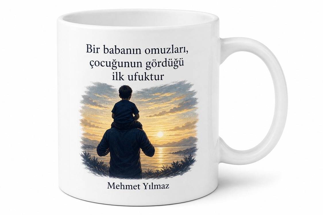 Güven Simgesi Baba Yazılı Kupa Bardak Babalar Günü Özel Hediye