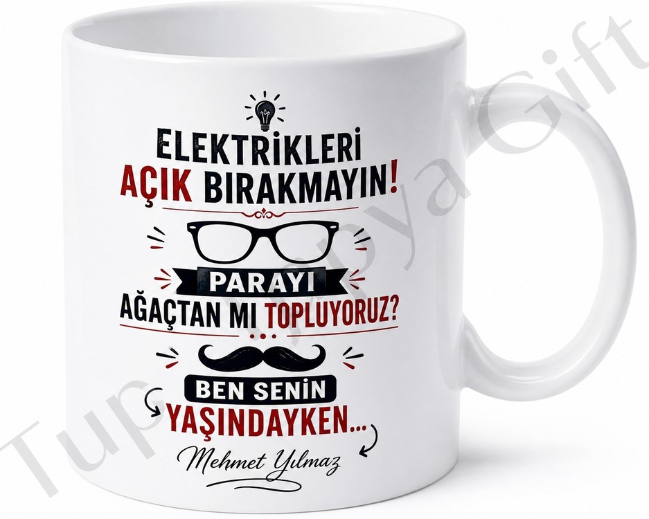 Babanın Sözleri Yazılı Esprili Tasarım Kupa Bardak Babalar Günü Hediye