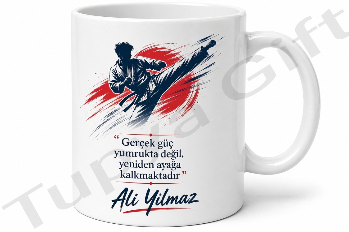 Tekvandocu Hediyesi Kişiye Özel Baskılı Kupa Bardak Taekwondo Hediye