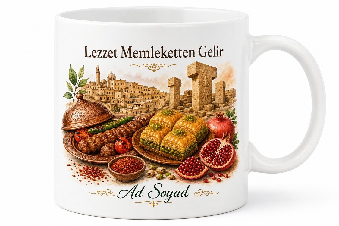 Güneydoğu Gurmesi Lezzet Kupası Baklava Kebap Urfa Gaziantep Hediye Bardak