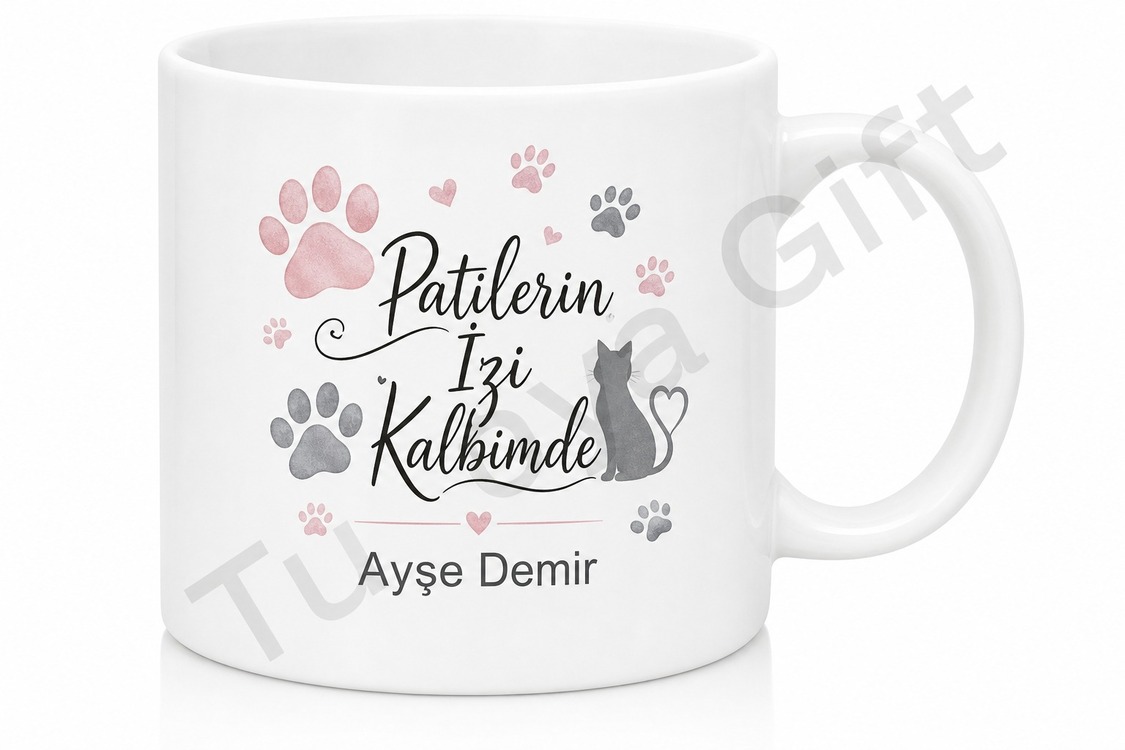 Kedi Sevenlere Özel Yazılı Kişiye Özel Baskılı Kupa Bardak Hediye