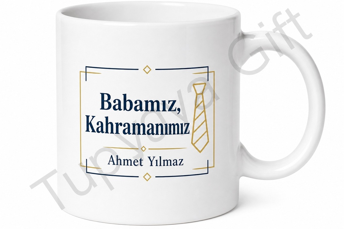 Number One Dad Yazılı İngilizce Kupa Bardak Babalar Günü Hediyesi Baskılı