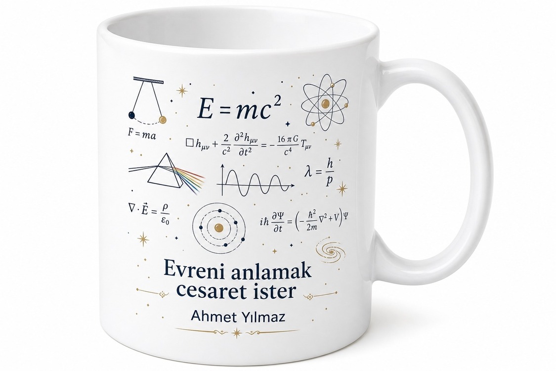Fizik Formülü Temalı Baskılı Kupa Bardak Bilim Hediye Porselen Mug