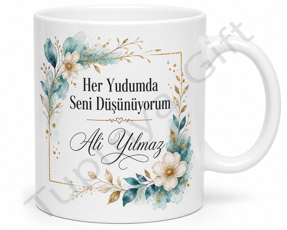Sürpriz Mesajlı Kişiye Özel Baskılı Kupa Bardak Hediye Porselen Mug