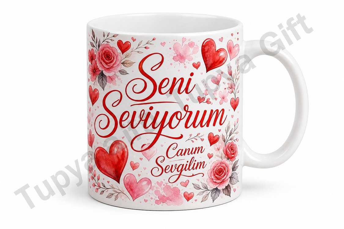 Kız Arkadaşa Hediye Kişiye Özel Baskılı Kupa Bardak Sevgiliye Özel Tasarım