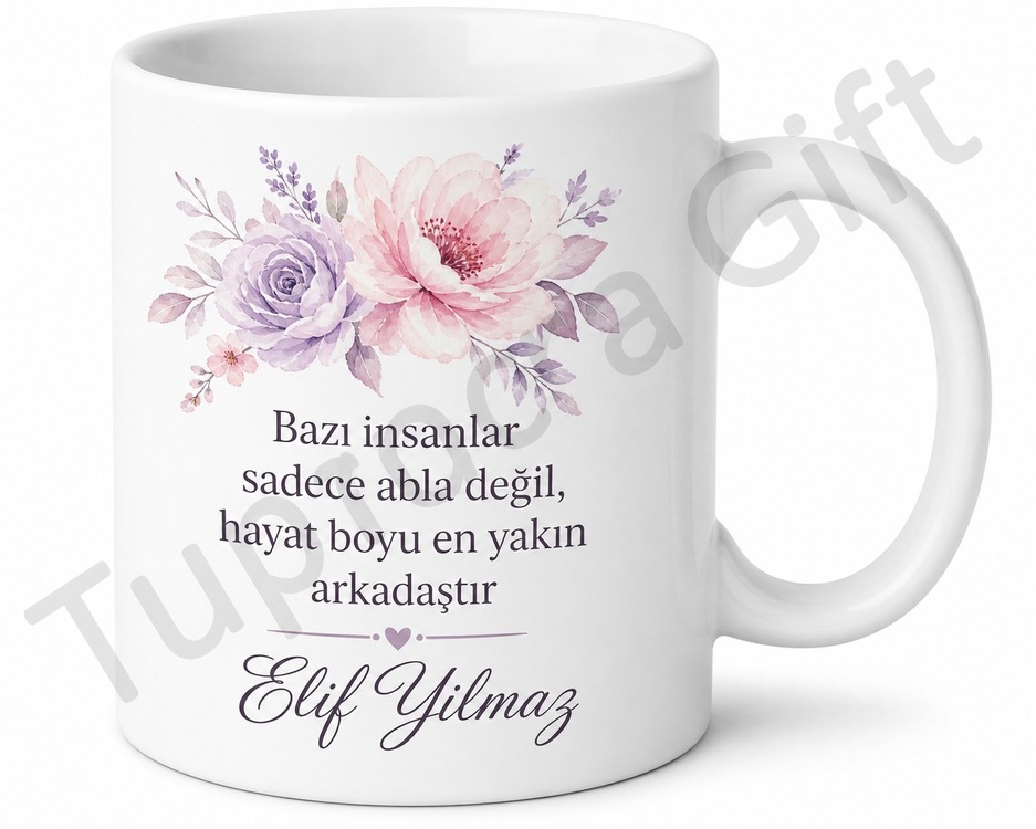 Dünyanın En İyi Ablası Yazılı Baskılı Kupa Bardak Hediye Abla Hediyesi