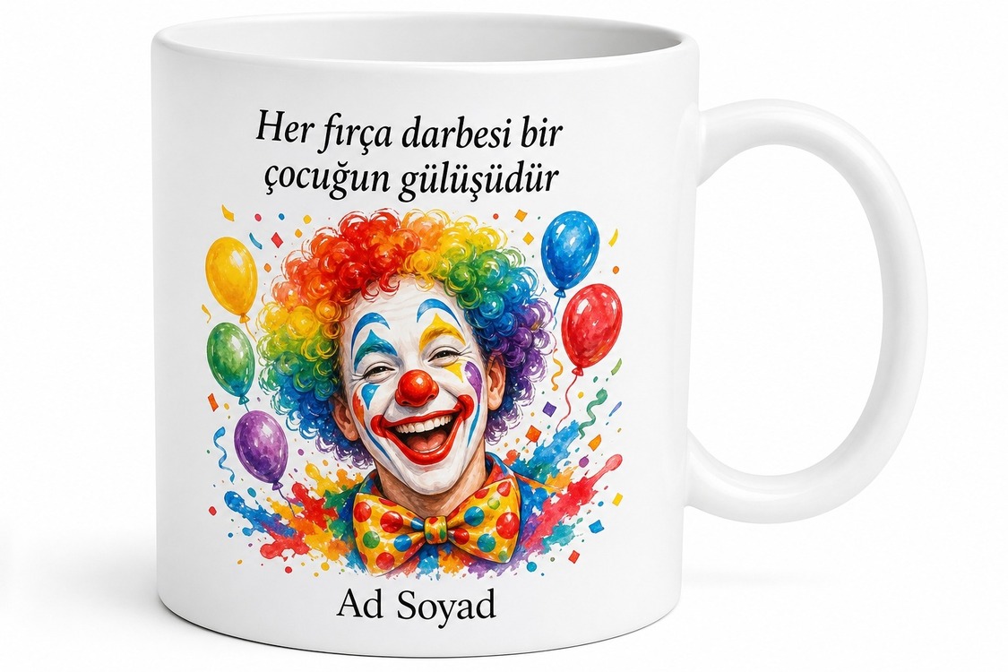 Yüz Boyama Animatör Palyaço Renkli Boyalar Çocuk Şenliği Neşe Hediye Kupa Bardak