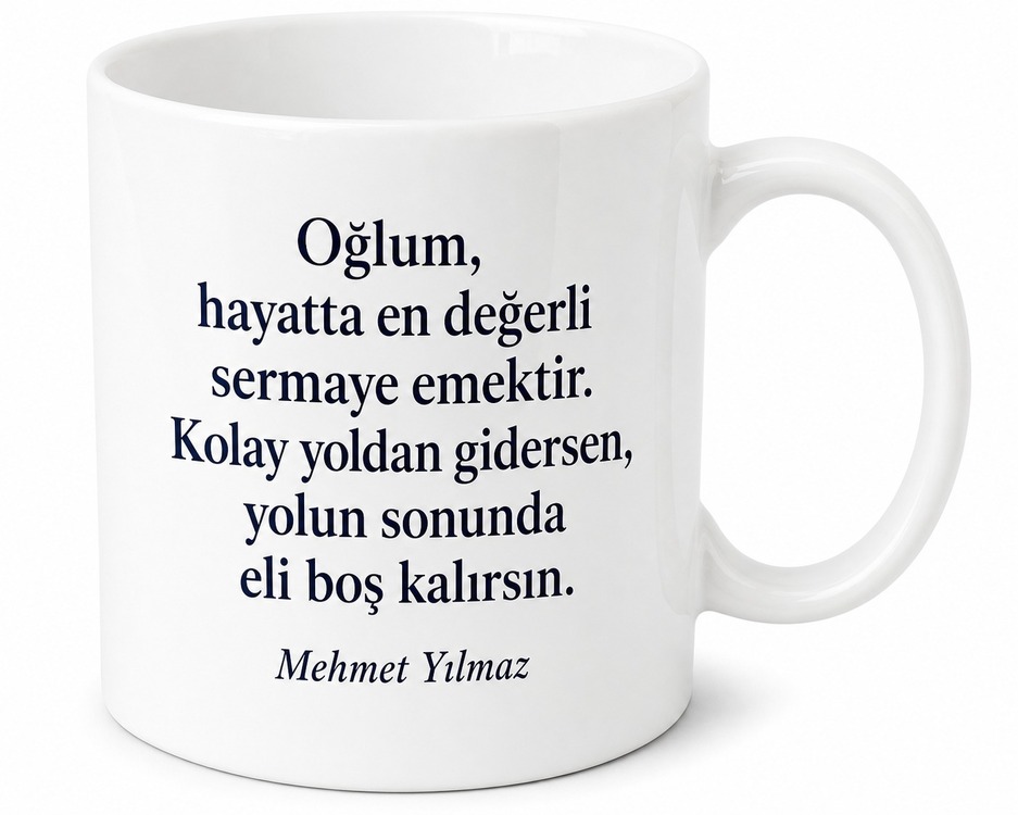 Baba Nasihatı Yazılı Kupa Bardak Babalar Günü Özel Hediye Porselen