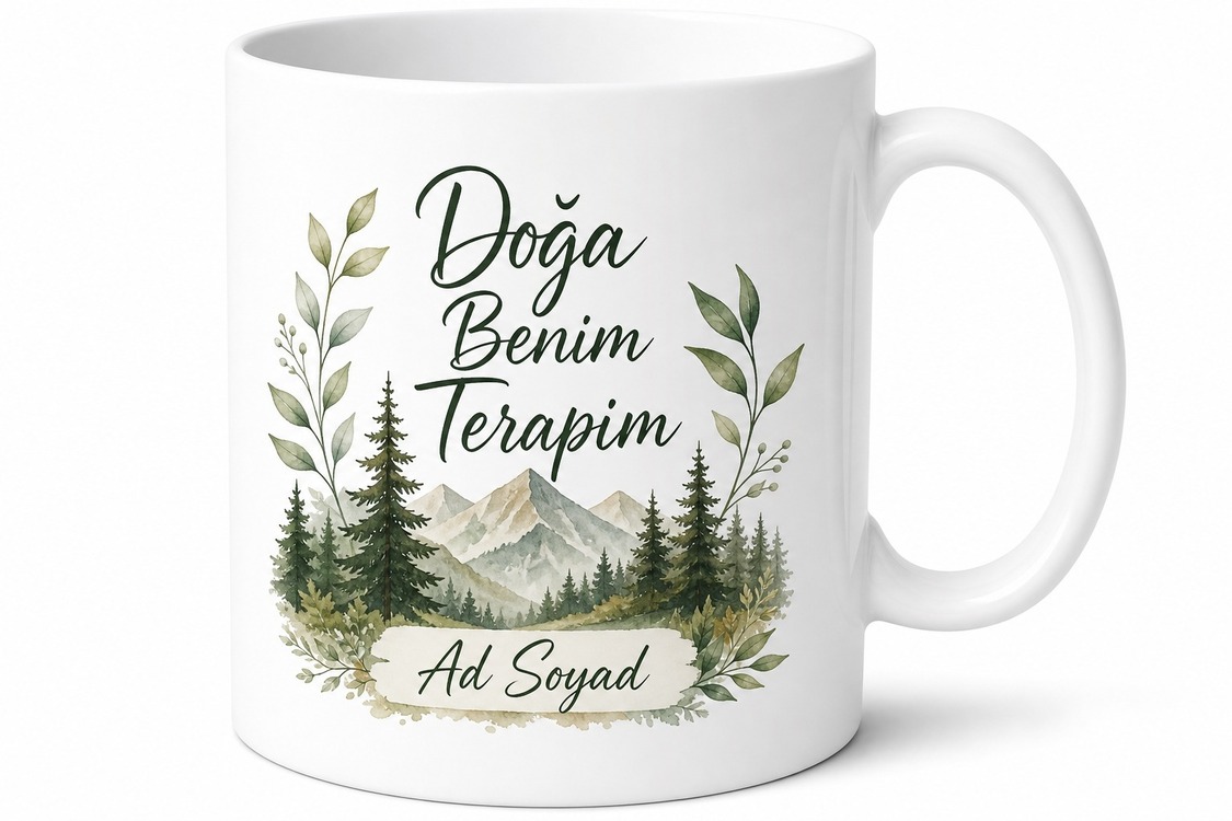 Nature Is My Therapy Baskılı Doğa Terapimdir Çay Kupası Hediye