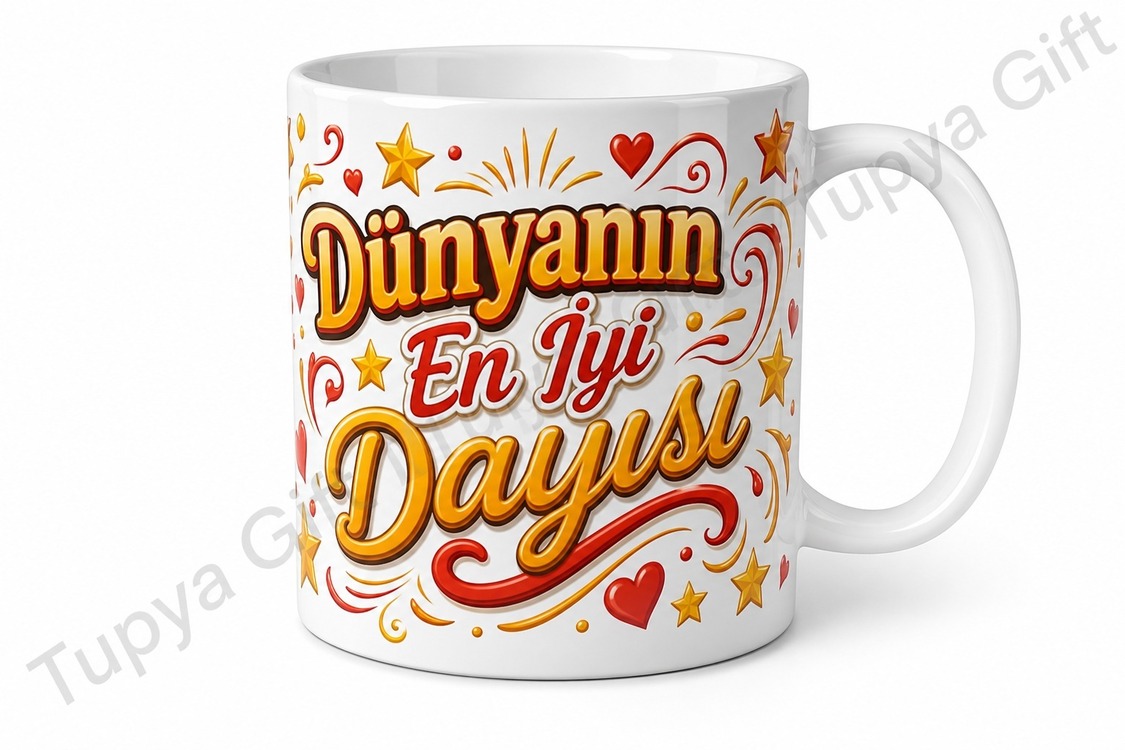 Dayıya Hediye Kişiye Özel Baskılı Kupa Bardak Dayıma Özel Tasarım Hediye