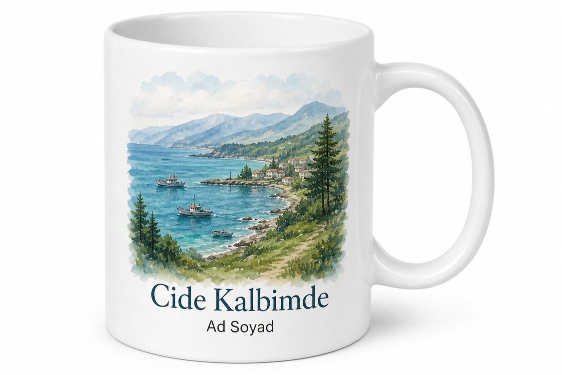 Cide Karadeniz Ruhu Kastamonu Hatırası Kupa Bardak Hediye Porselen