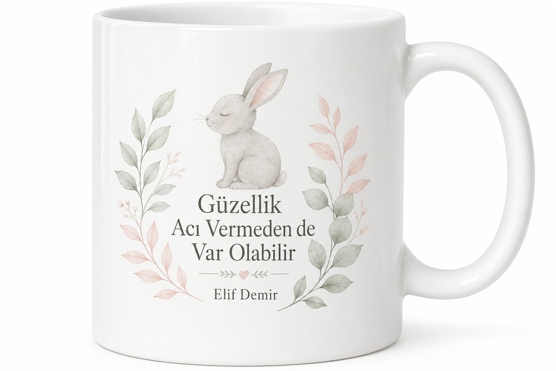 Cruelty Free Temiz İçerik Hayvan Deneyi Karşıtı Özel Tasarım Baskılı Kupa Bardak Hediye