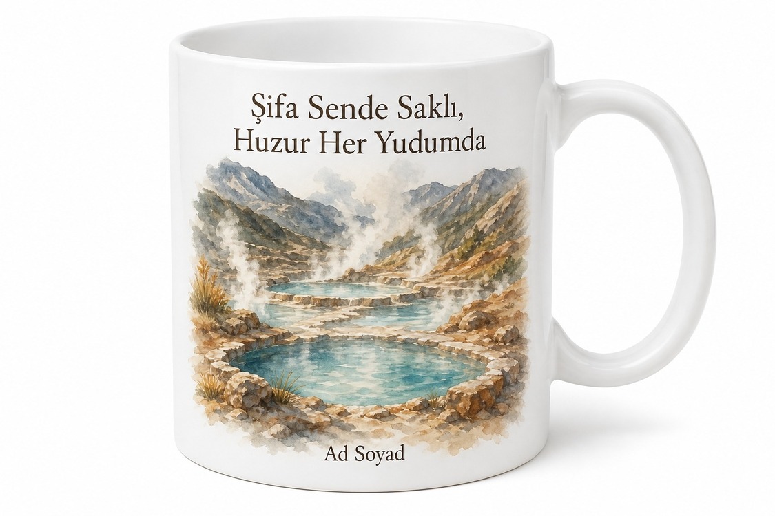Ağrı Diyadin Kaplıcaları Termal Su Şifası Kahve Kupası Özel Tasarım Hediye Bardak