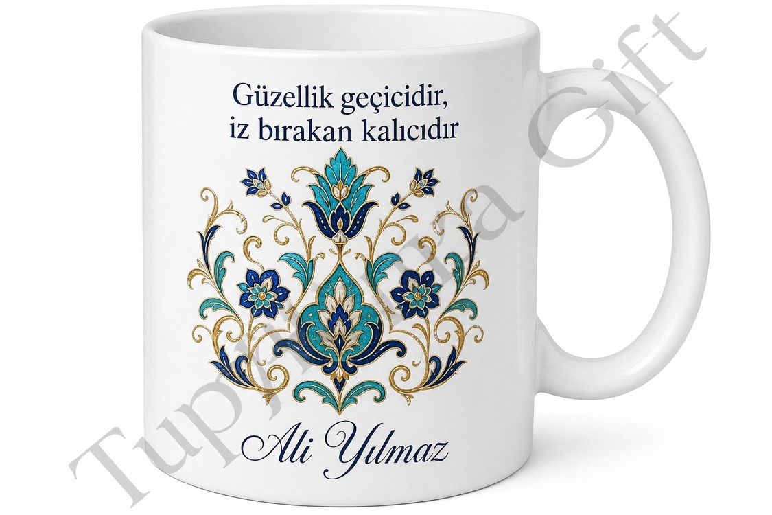 Türk Motifli Baskılı Kupa Bardak Hediye Özel Tasarım Porselen Mug