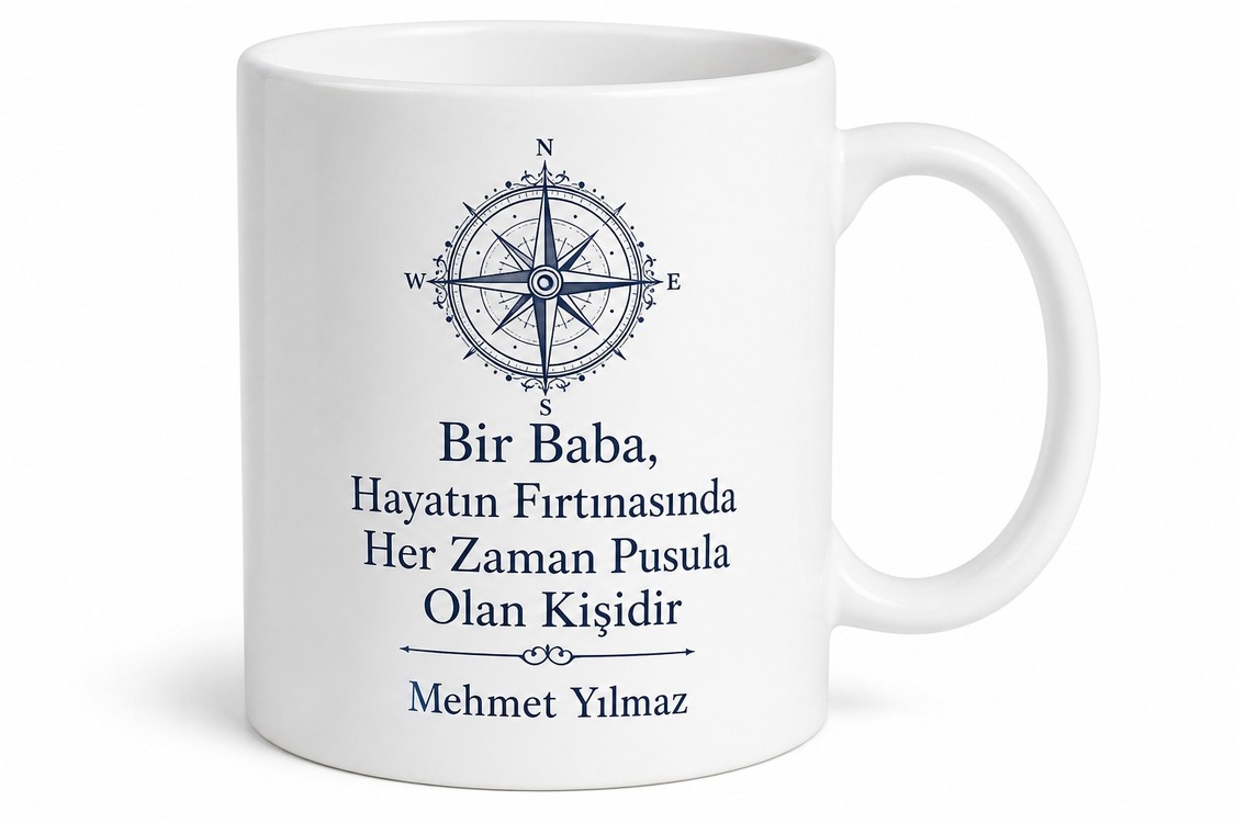Babaya Adanmış Kupa Bardak Babalar Günü Özel Tasarım Hediye Porselen