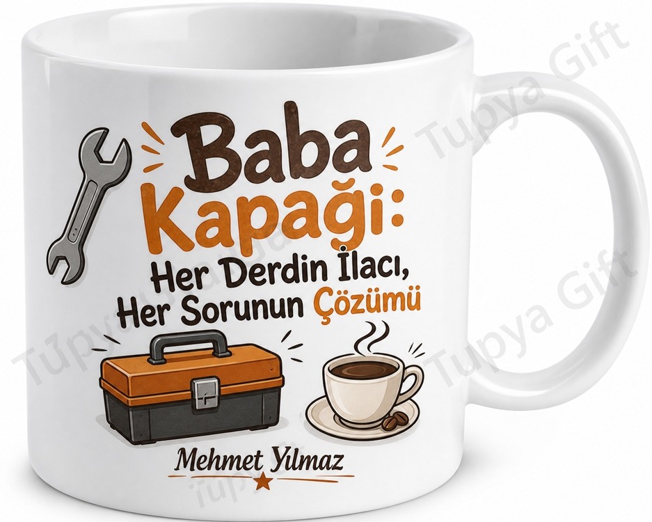 Baba Kapağı Yazılı Eğlenceli Kupa Bardak Babalar Günü Özel Hediye
