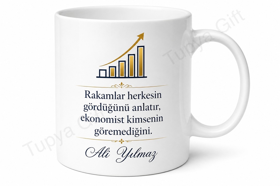 Ekonomist Hediyesi Kişiye Özel Baskılı Kupa Bardak Ekonomi Hediye