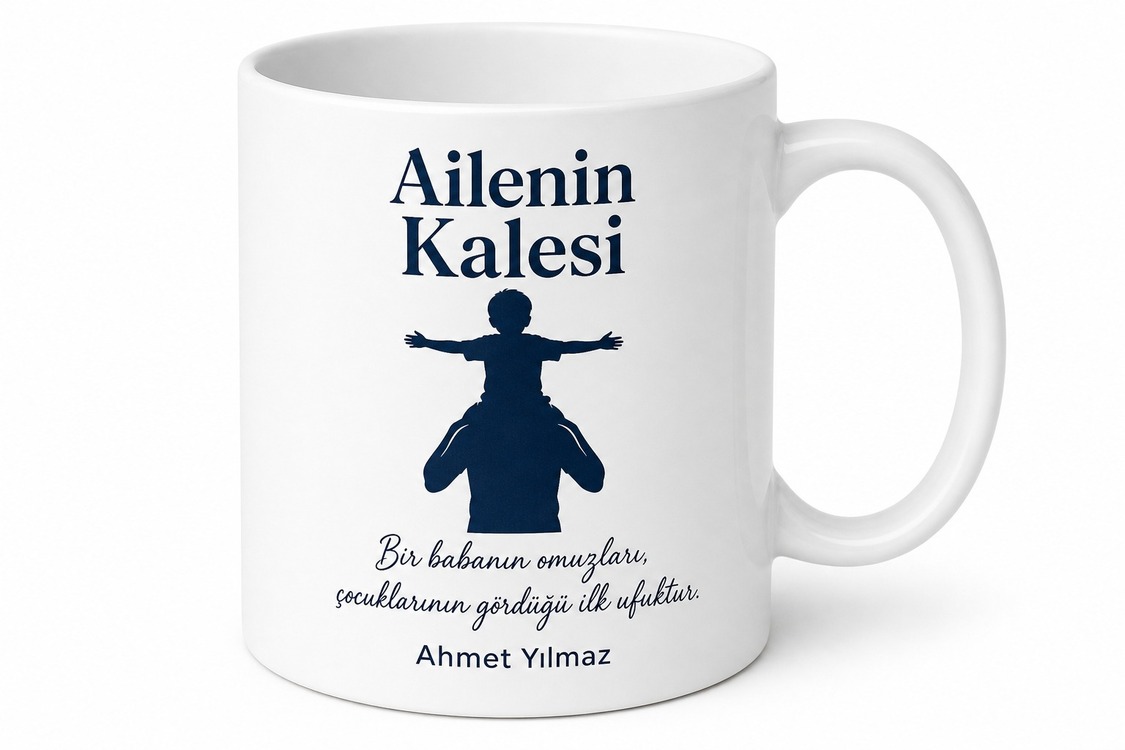 Ailenin Kalesi Baba Yazılı Kupa Bardak Babalar Günü Özel Hediye