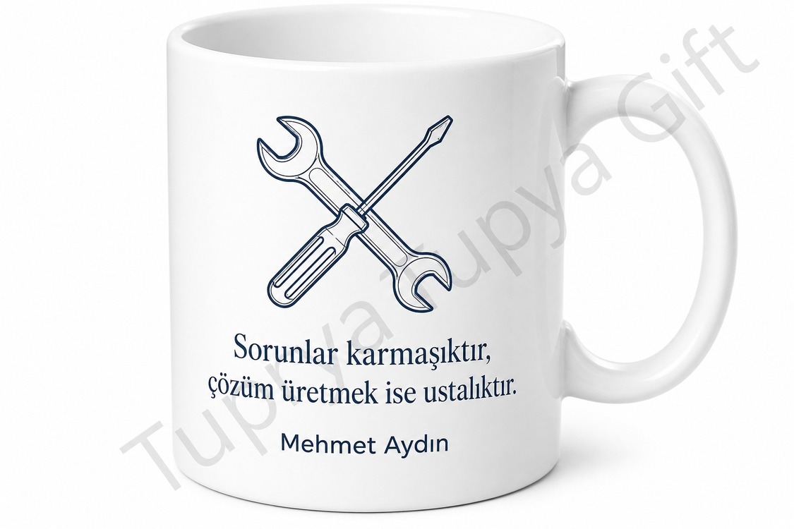 Teknisyene Hediye Kişiye Özel Baskılı Kupa Bardak Teknik Servis Hediyesi