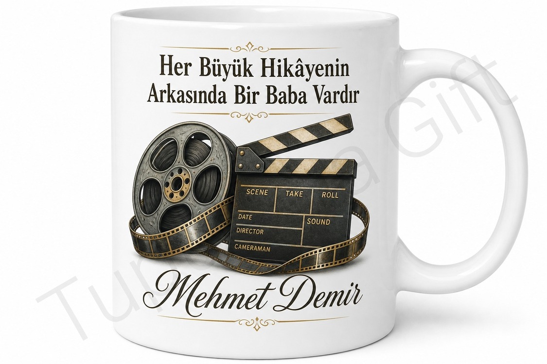Film Tutkunu Baba Yazılı Özel Tasarım Kupa Bardak Babalar Günü Hediye