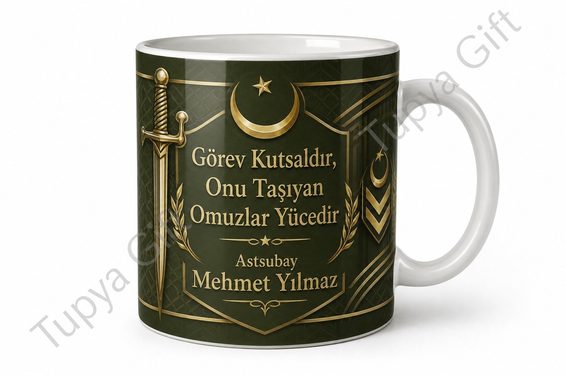 Astsubaya Hediye Kişiye Özel Baskılı Kupa Bardak Astsubay Özel Tasarım