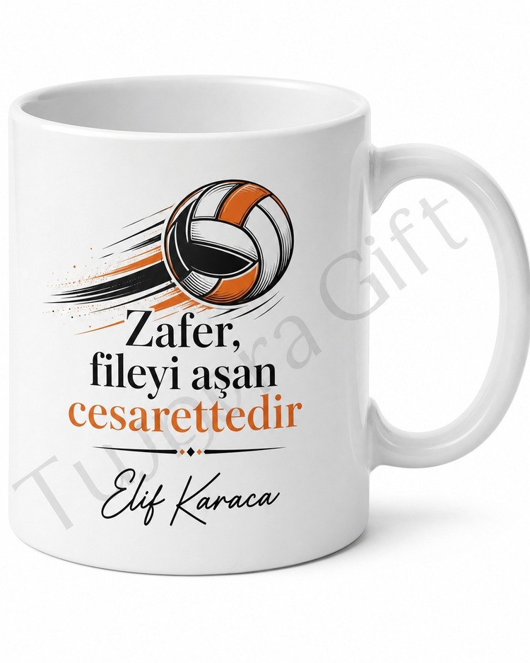 Voleybolcuya Hediye İsme Özel Baskılı Kupa Bardak Voleybol Temalı