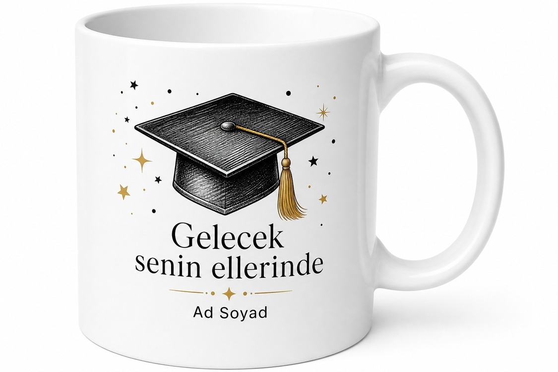 Mezuniyet Hediyesi Kep Temalı Kupa Üniversite Öğrencisine Hediye Bardak