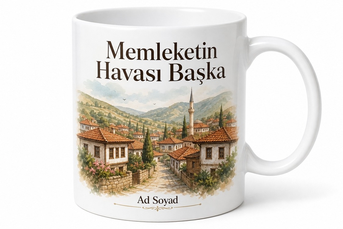 Memleketin Havası Başka Yazılı Kupa Bardak Memleket Hediye Baskılı Kupa