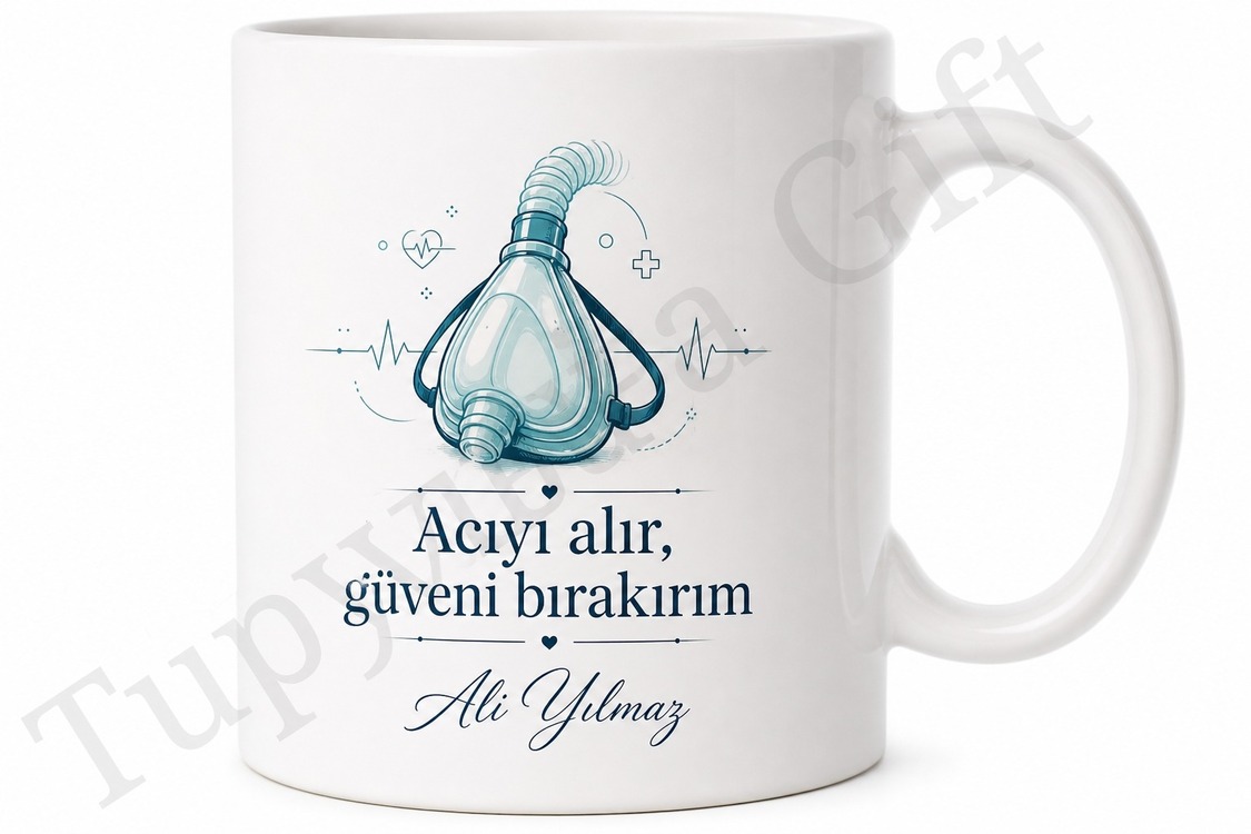 Anestezi Uzmanına Hediye Kişiye Özel Baskılı Kupa Bardak Anesteziyoloji