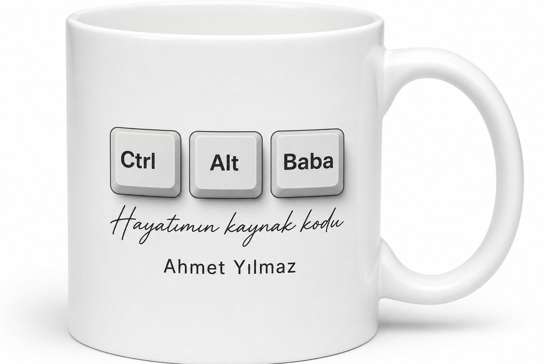 Ctrl Alt Baba Yazılı Bilgisayar Temalı Kupa Bardak Babalar Günü Hediye