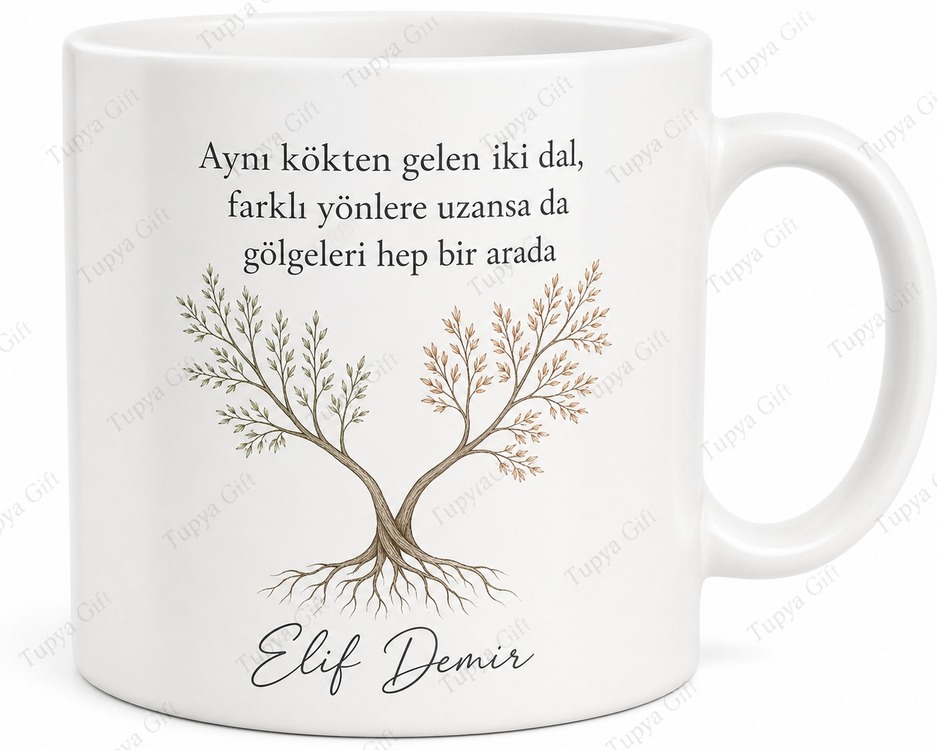 Kardeş İçin Mesajlı Hediyelik Baskılı Kupa Bardak Aile Hediyesi