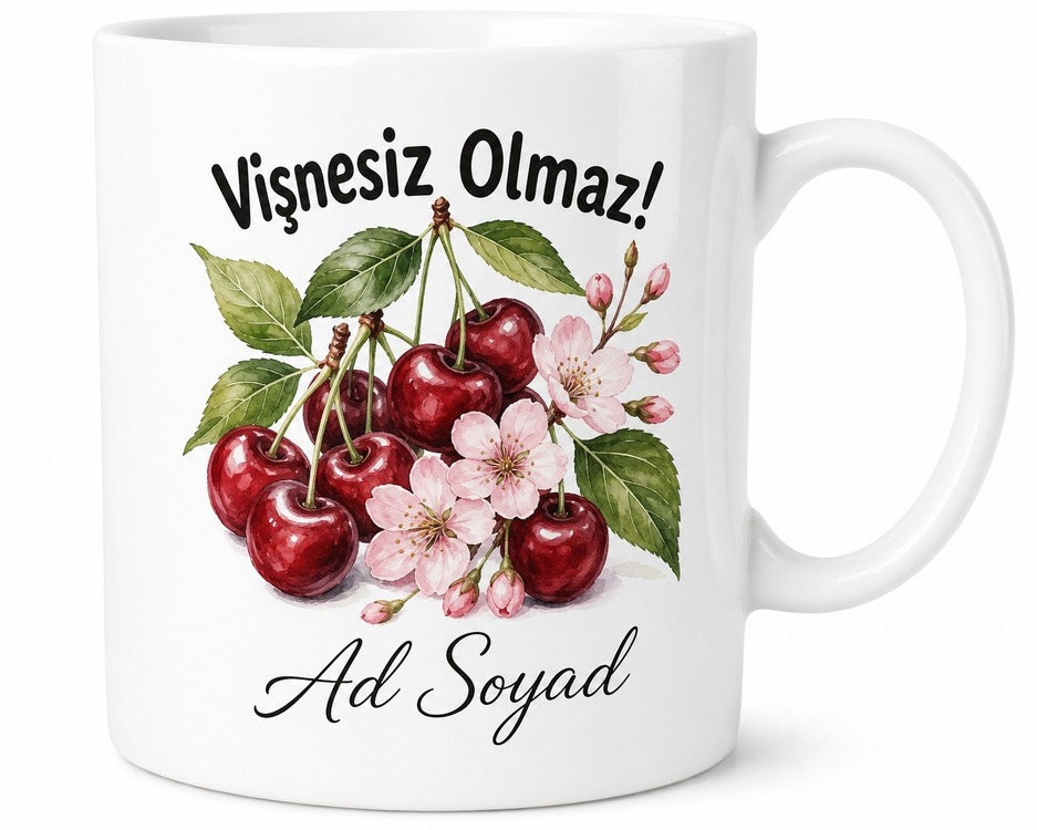 Vişne Kullananlara Vişne Reçeli Vişne Suyu Ekşi Vişne Yaz Meyvesi Kupa Bardak Hediye