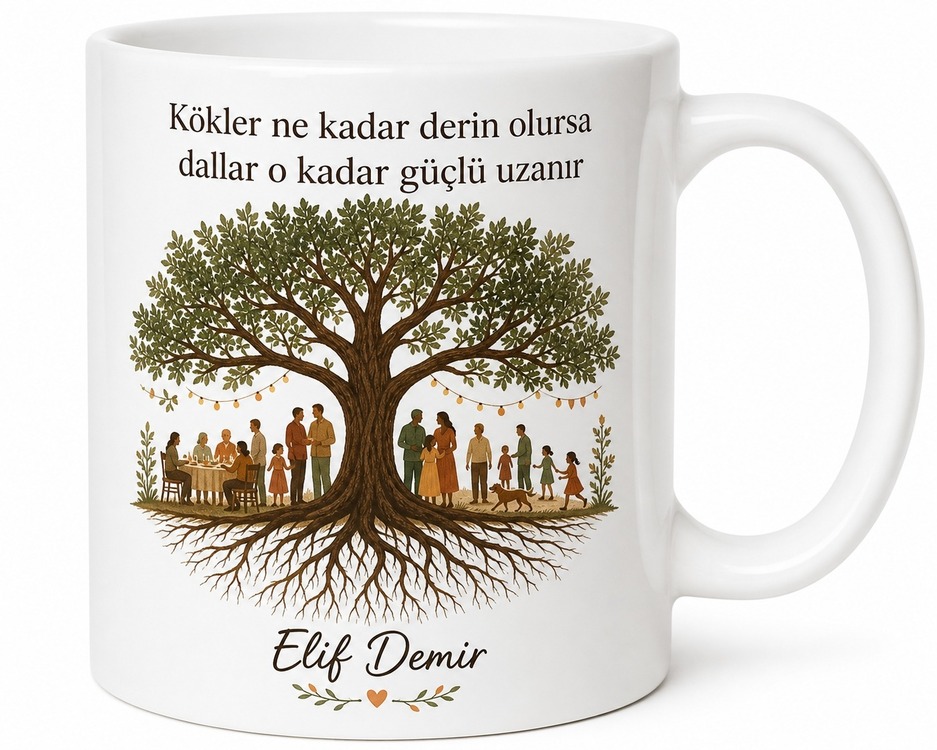 Akraba Toplantısı Temalı Baskılı Kupa Bardak Aile Hediye Hatıra