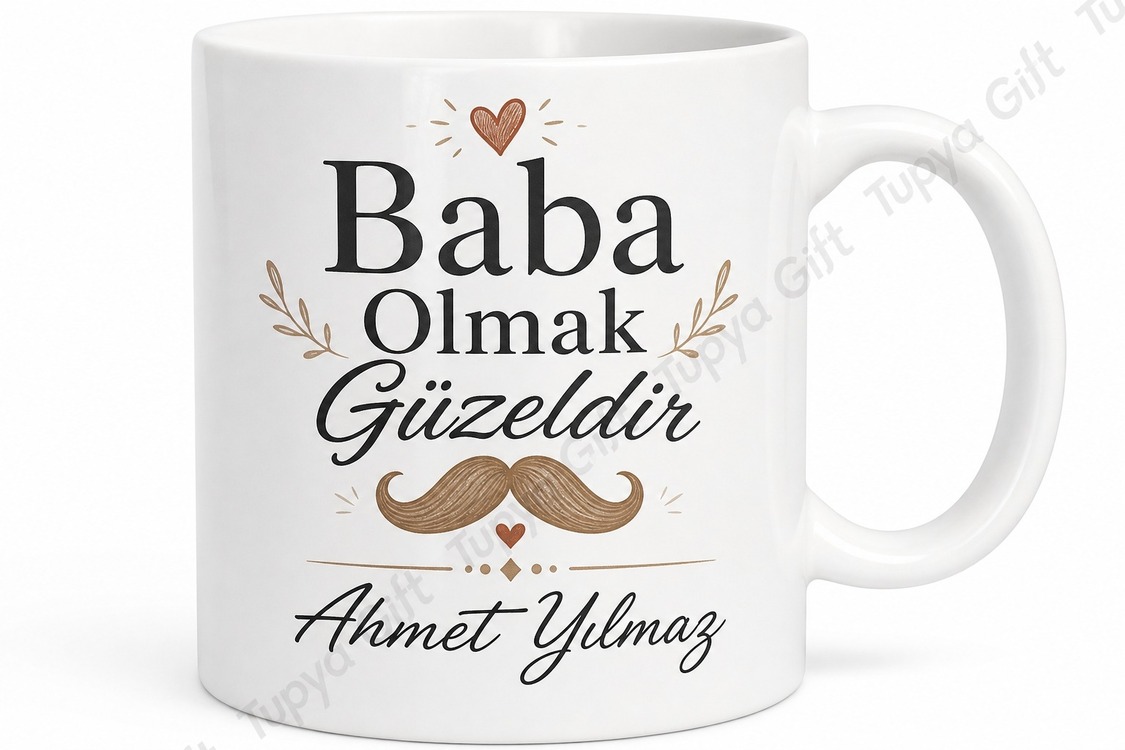 Baba Olmak Güzeldir Yazılı Kupa Bardak Babalar Günü Özel Tasarım Hediye