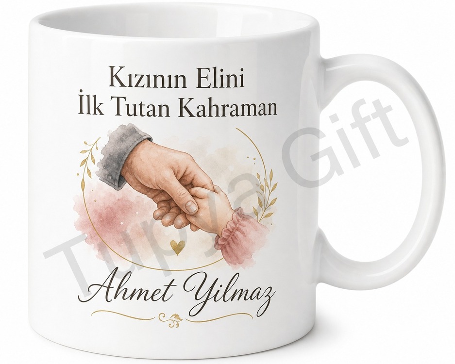 Kız Babası Yazılı Özel Tasarım Kupa Bardak Babalar Günü Hediyesi