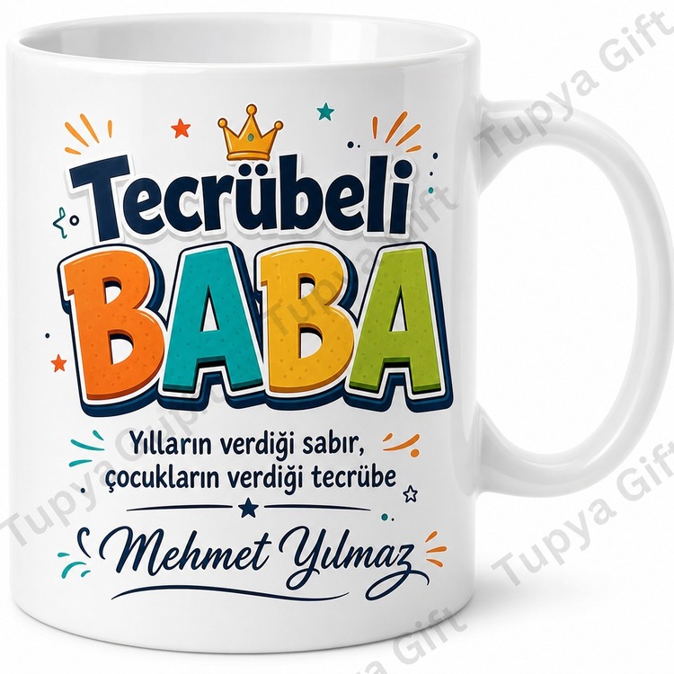 Tecrübeli Baba Yazılı Komik Kupa Bardak Babalar Günü Hediyesi Baskılı