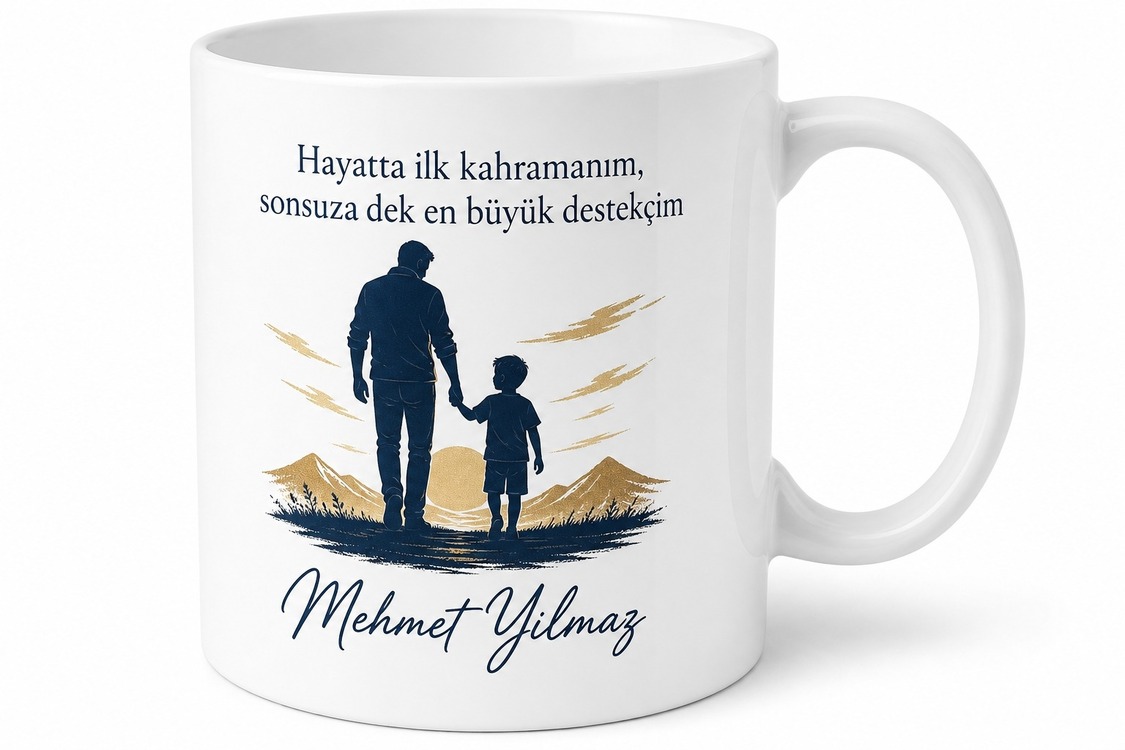Sadece Babama Özel Yazılı Kupa Bardak Babalar Günü Hediyesi Baskılı Kupa