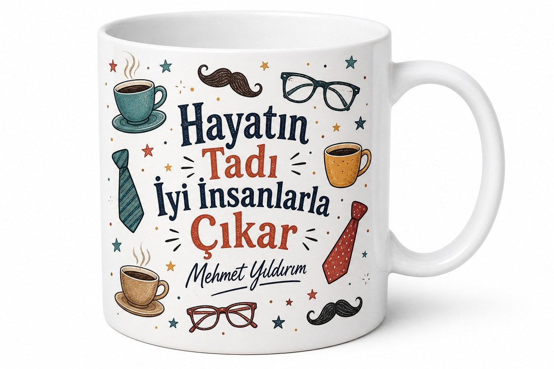 Amca İçin Esprili Baskılı Kupa Bardak Karışık Desenli Özel Tasarım Hediye
