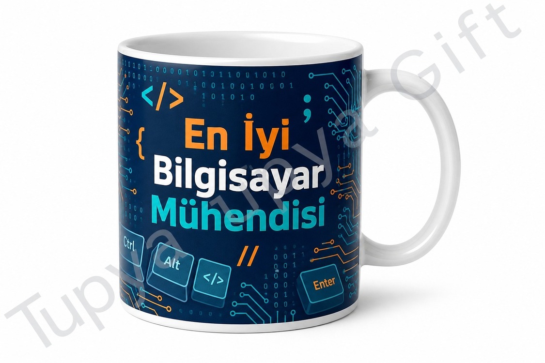 Bilgisayar Mühendisine Hediye Kişiye Özel Baskılı Kupa Bardak Yazılımcı Hediyesi