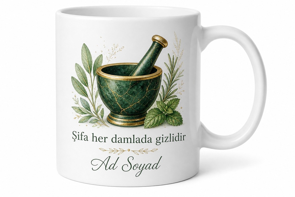 Havan Temalı Eczacı Kupası Özel Baskılı Kupa Bardak Eczacıya Hediye