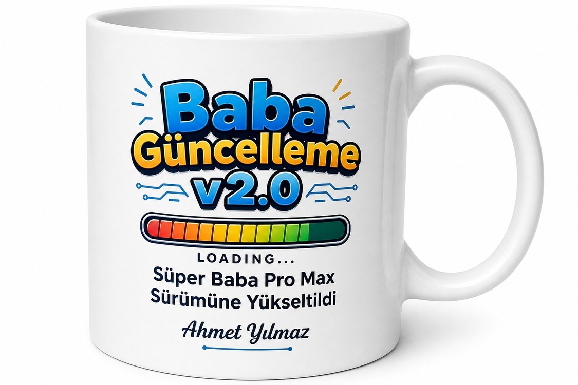 Update Baba Yazılı Komik Teknoloji Kupa Bardak Babalar Günü Hediye