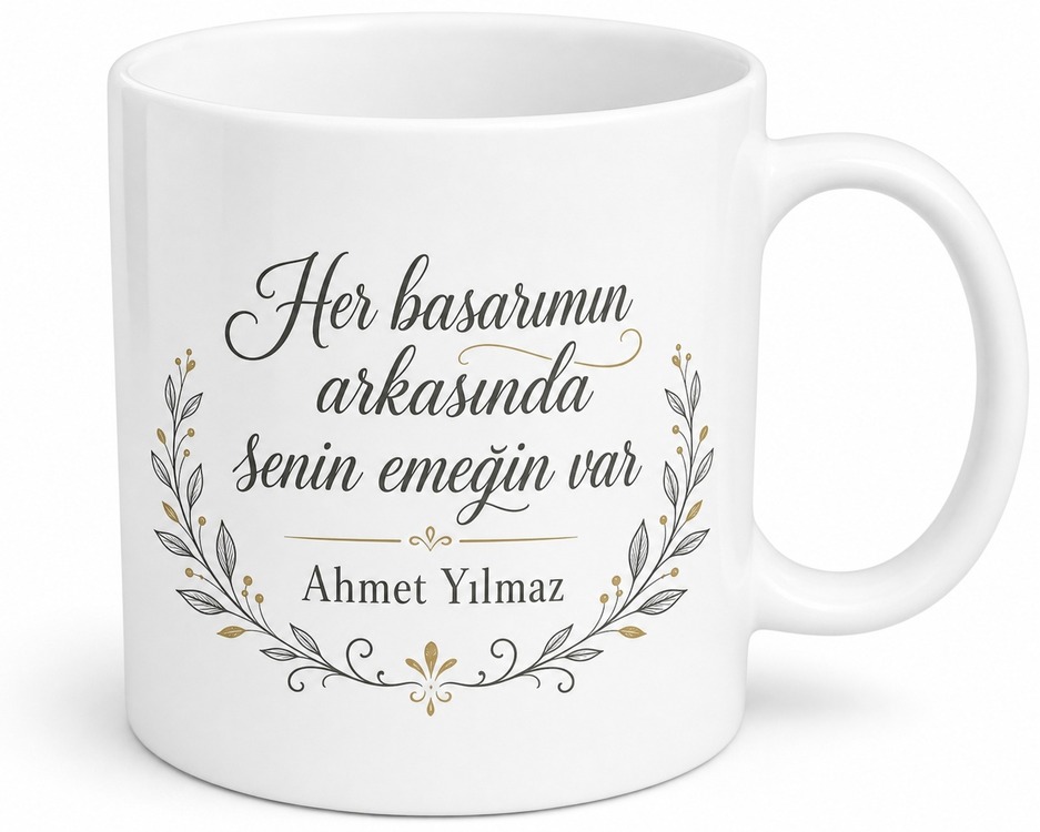 Babamın Emeği Yazılı Kupa Bardak Babalar Günü Özel Tasarım Hediye