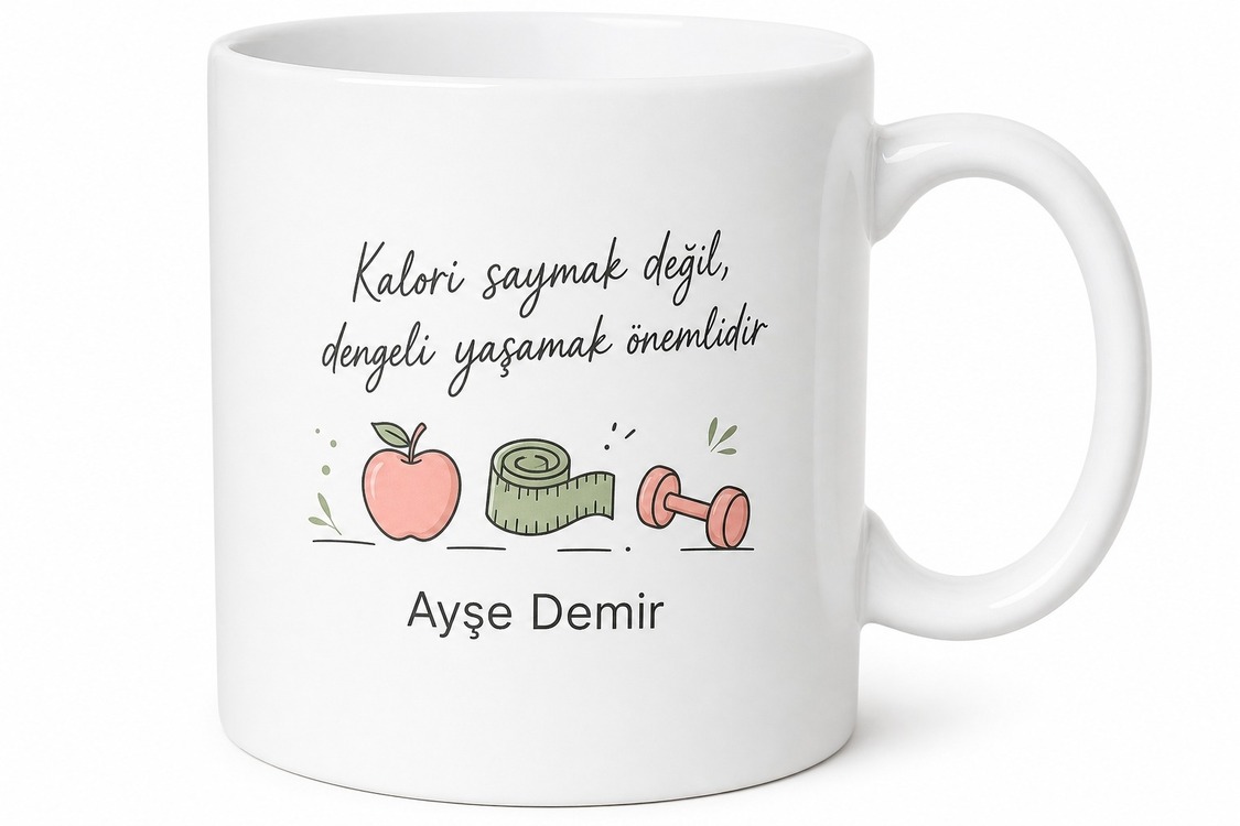 Diyetisyen Olarak Liste Yazanlara Kalori Sayacı Fit Yaşam Kupa Bardak Hediye