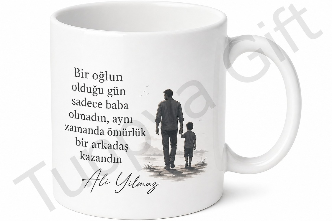 Oğlunun En İyi Arkadaşı Baba Yazılı Kupa Bardak Babalar Günü Hediye