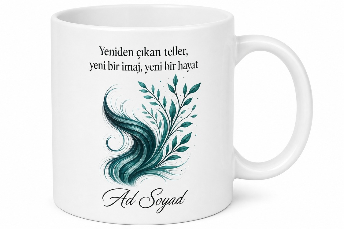Saç Ekimi Uzmanına Yeniden Çıkan Teller Yeni Bir İmaj Kupa Bardak Hediye